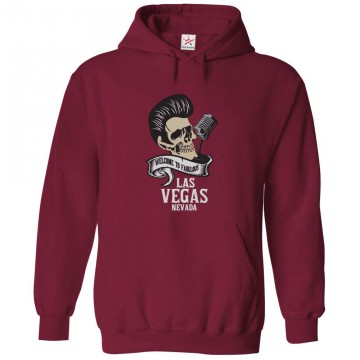 Welcome To Fabulous Las Vegas Nevada Vince Ray Elvis Skull Unisex Classic Kids and Adults Pullover Hoodie						 									 									